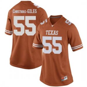 Texas Longhorns Women's #55 D'Andre Christmas-Giles Replica Orange College Football Jersey XBE64P4S