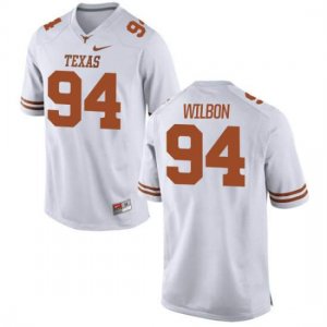 Texas Longhorns Men's #94 Gerald Wilbon Replica White College Football Jersey DIM45P8F