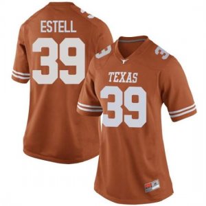 Texas Longhorns Women's #39 Montrell Estell Replica Orange College Football Jersey ZEL44P7E