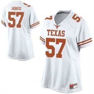 Texas Longhorns Women's #57 Cort Jaquess Game White College Football Jersey PRD53P3A