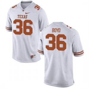 Texas Longhorns Youth #36 Demarco Boyd Replica White College Football Jersey QQZ04P1H