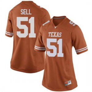 Texas Longhorns Women's #51 Jakob Sell Game Orange College Football Jersey ASY56P7M