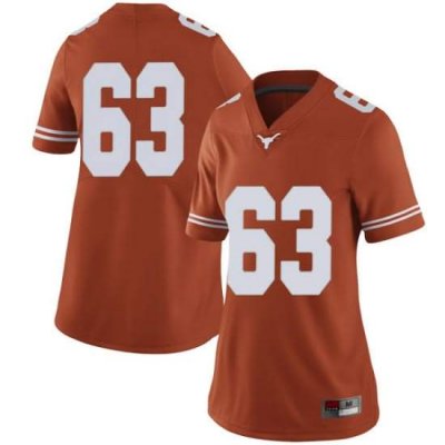Texas Longhorns Women's #63 Troy Torres Limited Orange College Football Jersey SQT01P5L