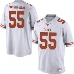 Texas Longhorns Men's #55 D'Andre Christmas-Giles Game White College Football Jersey OLP78P8H