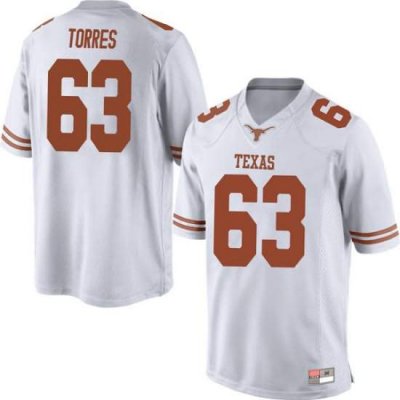 Texas Longhorns Men's #63 Troy Torres Replica White College Football Jersey HFG65P2E