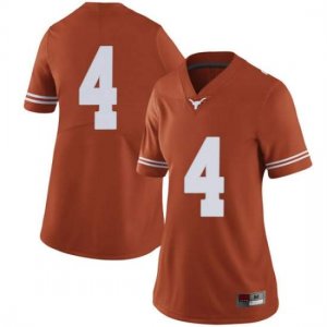 Texas Longhorns Women's #4 Anthony Cook Limited Orange College Football Jersey XRK50P5B