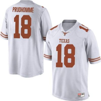 Texas Longhorns Men's #18 Tremayne Prudhomme Game White College Football Jersey GSN03P7A