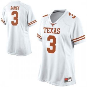 Texas Longhorns Women's #3 Courtney Ramey Game White College Football Jersey PKP72P4H