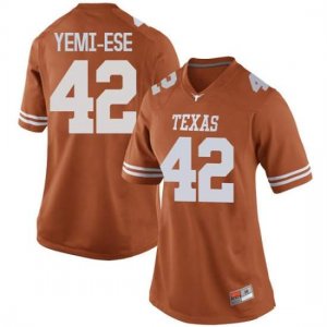 Texas Longhorns Women's #42 Femi Yemi-Ese Game Orange College Football Jersey UOY76P2L