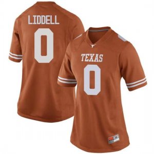 Texas Longhorns Women's #0 Gerald Liddell Replica Orange College Football Jersey VHZ16P7G