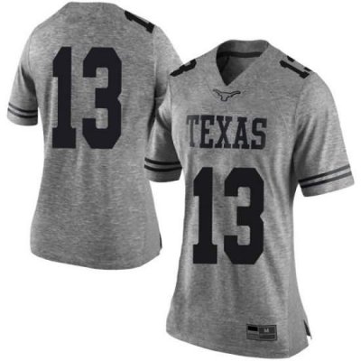 Texas Longhorns Women's #13 Jase Febres Limited Gray College Football Jersey YZK17P8A