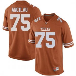 Texas Longhorns Men's #75 Junior Angilau Replica Orange College Football Jersey JNU40P6Q