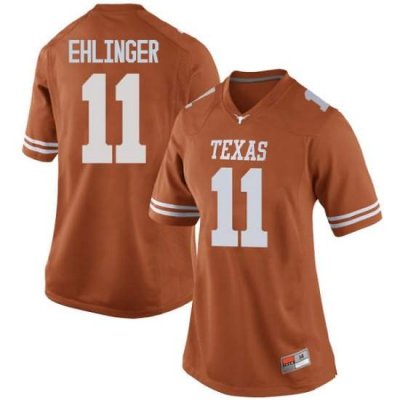 Texas Longhorns Women's #11 Sam Ehlinger Game Orange College Football Jersey KQE60P5S