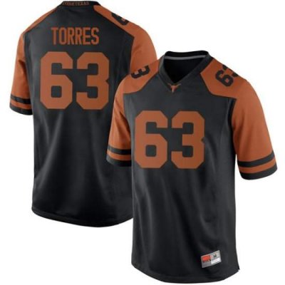 Texas Longhorns Men's #63 Troy Torres Replica Black College Football Jersey HED54P4E