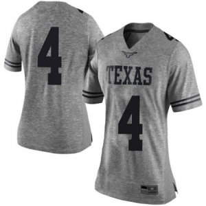 Texas Longhorns Women's #4 Anthony Cook Limited Gray College Football Jersey LTM57P0R