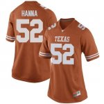 Texas Longhorns Women's #52 Jackson Hanna Game Orange College Football Jersey MTU81P7X
