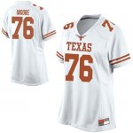 Texas Longhorns Women's #76 Reese Moore Replica White College Football Jersey SYU54P7W