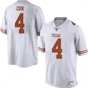 Texas Longhorns Men's #4 Anthony Cook Game White College Football Jersey SZO34P6E