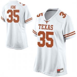 Texas Longhorns Women's #35 Russell Hine Replica White College Football Jersey TCO88P7F