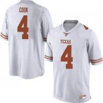 Texas Longhorns Men's #4 Anthony Cook Replica White College Football Jersey OZO37P3R