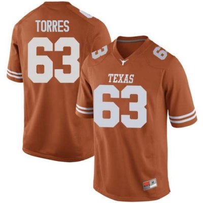 Texas Longhorns Men's #63 Troy Torres Game Orange College Football Jersey MVK66P1F