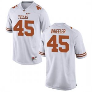 Texas Longhorns Youth #45 Anthony Wheeler Game White College Football Jersey VYP74P8T