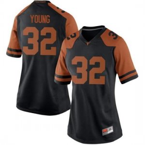 Texas Longhorns Women's #32 Daniel Young Game Black College Football Jersey HZD12P8P