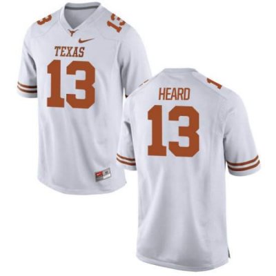 Texas Longhorns Men's #13 Jerrod Heard Game White College Football Jersey XXE85P6N