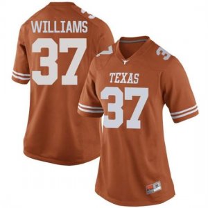 Texas Longhorns Women's #37 Michael Williams Game Orange College Football Jersey MJO07P8Z
