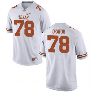 Texas Longhorns Men's #78 Denzel Okafor Replica White College Football Jersey CUN42P7H