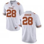 Texas Longhorns Youth #28 Kirk Johnson Authentic White College Football Jersey LPB52P8L