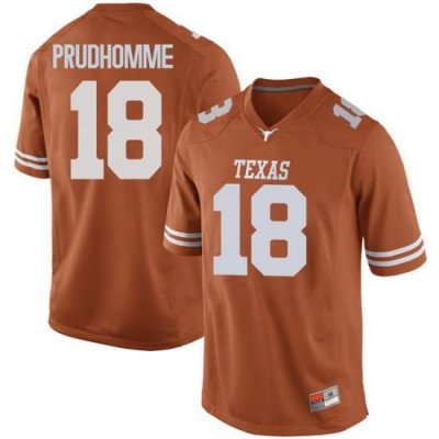 Texas Longhorns Men's #18 Tremayne Prudhomme Game Orange College Football Jersey FZL46P8Q
