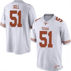 Texas Longhorns Men's #51 Jakob Sell Replica White College Football Jersey NTY86P1X