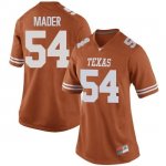 Texas Longhorns Women's #54 Justin Mader Replica Orange College Football Jersey MQD13P8F