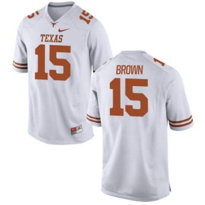 Texas Longhorns Men's #15 Chris Brown Replica White College Football Jersey CRA87P8Q
