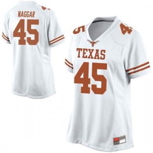 Texas Longhorns Women's #45 Chris Naggar Replica White College Football Jersey PLX50P3G