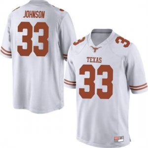 Texas Longhorns Men's #33 Gary Johnson Replica White College Football Jersey FUM55P6R