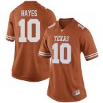 Texas Longhorns Women's #10 Jaxson Hayes Game Orange College Football Jersey HEG81P6E