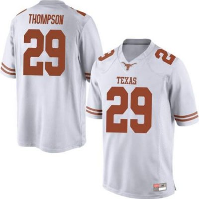 Texas Longhorns Men's #29 Josh Thompson Replica White College Football Jersey HZI12P6M