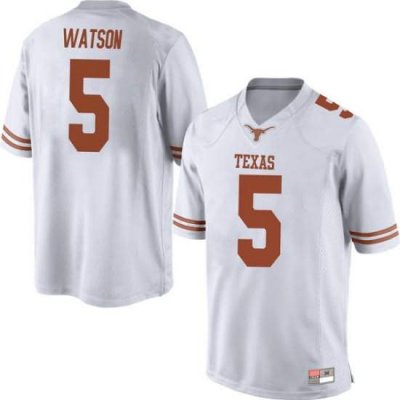 Texas Longhorns Men's #5 Tre Watson Replica White College Football Jersey YJI64P6A